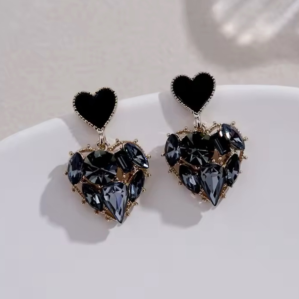 Gold Filled Cubic Zirconia Heart Earrings